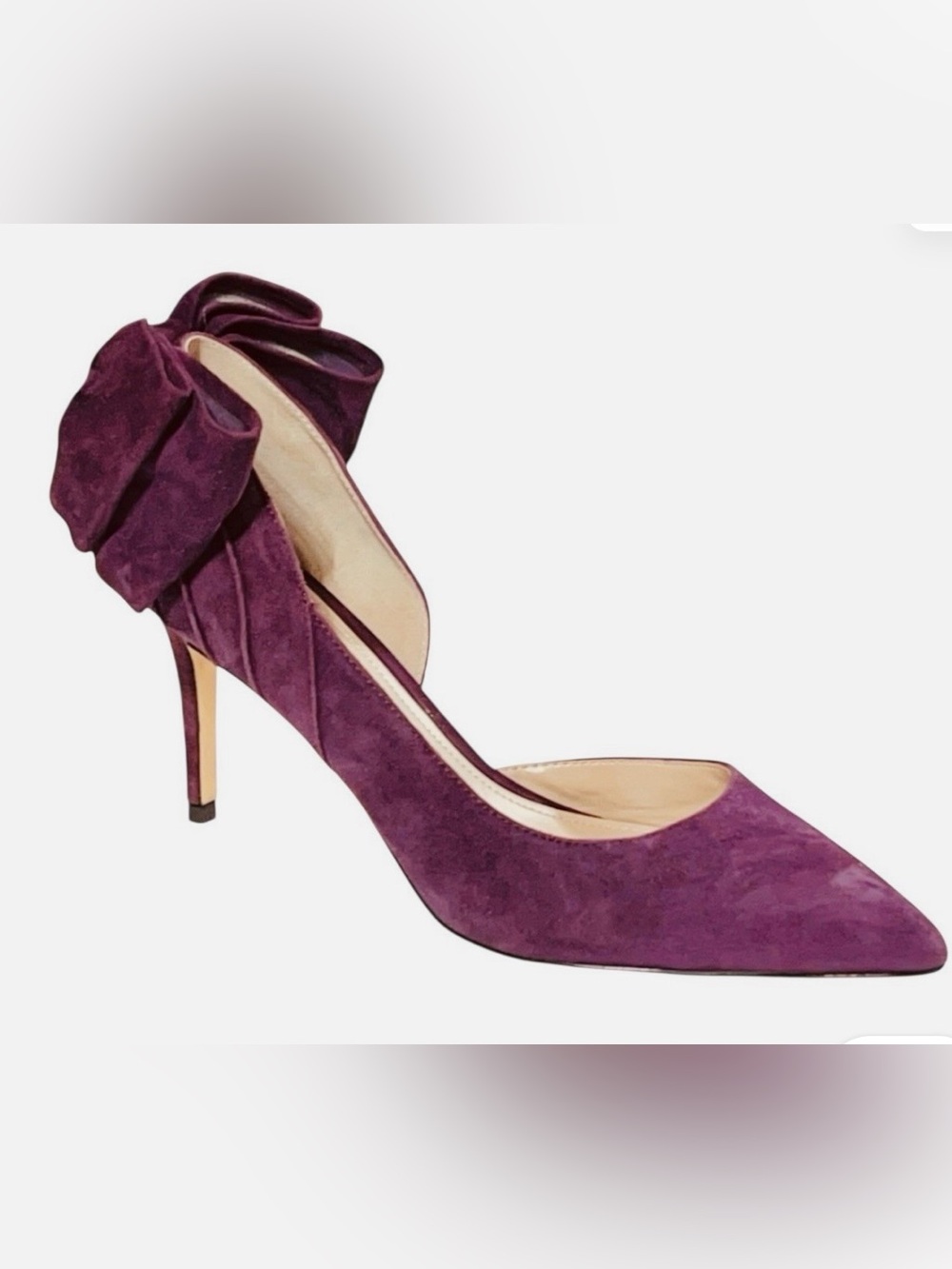 White House Black Market Callie Suede Bow Pump NWB 8.5